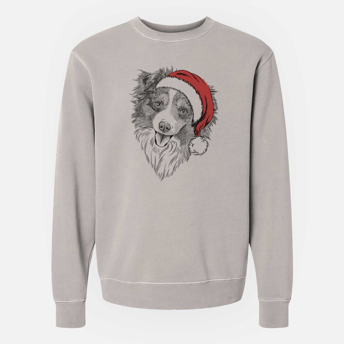 Santa Doc the Mini Aussie - Unisex Pigment Dyed Crew Sweatshirt