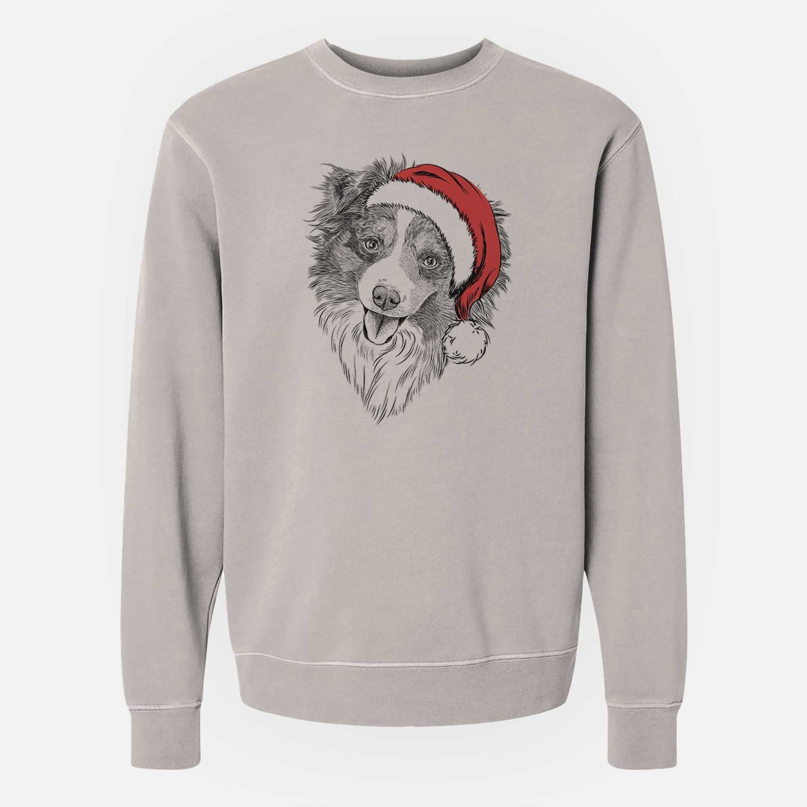 Santa Doc the Mini Aussie - Unisex Pigment Dyed Crew Sweatshirt