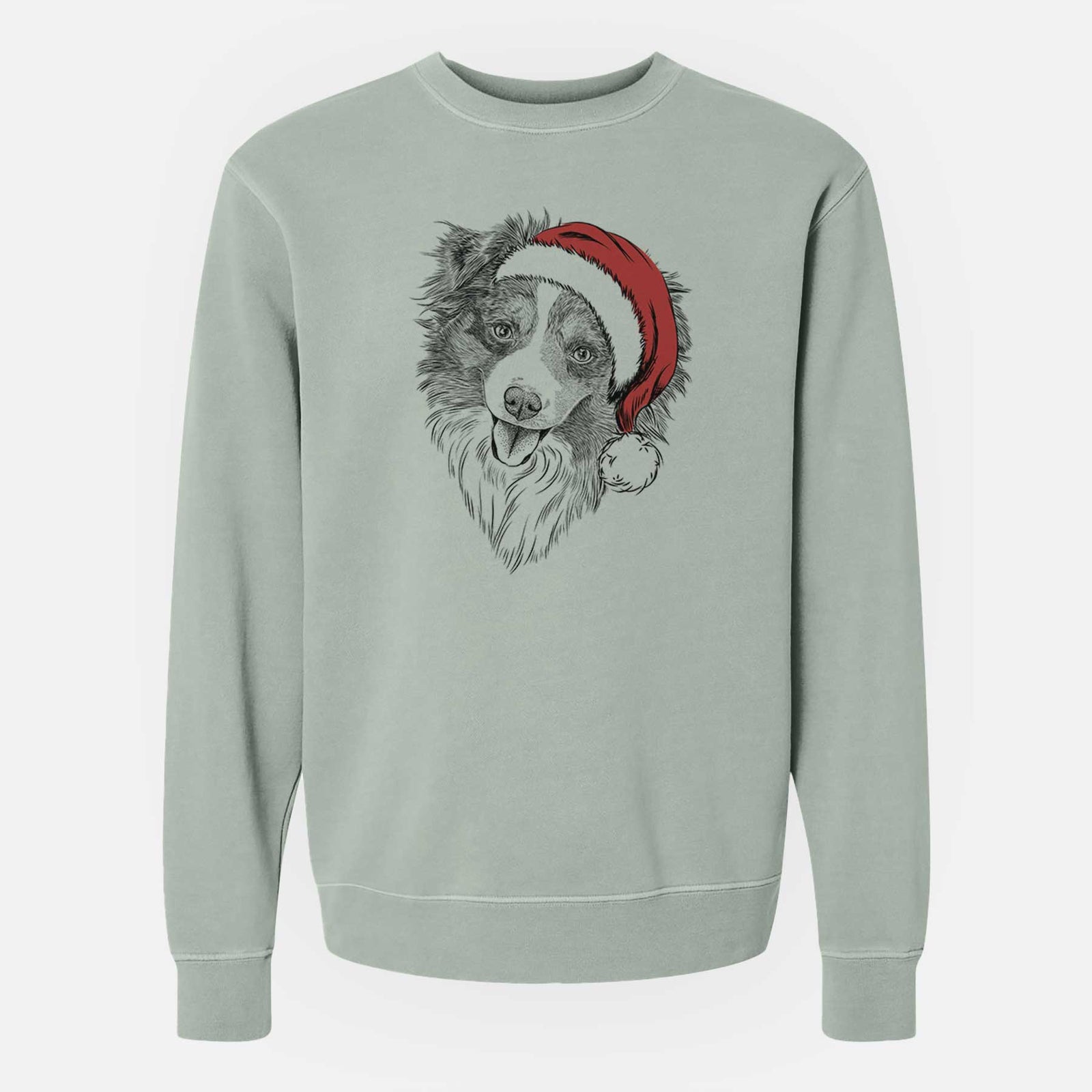 Santa Doc the Mini Aussie - Unisex Pigment Dyed Crew Sweatshirt