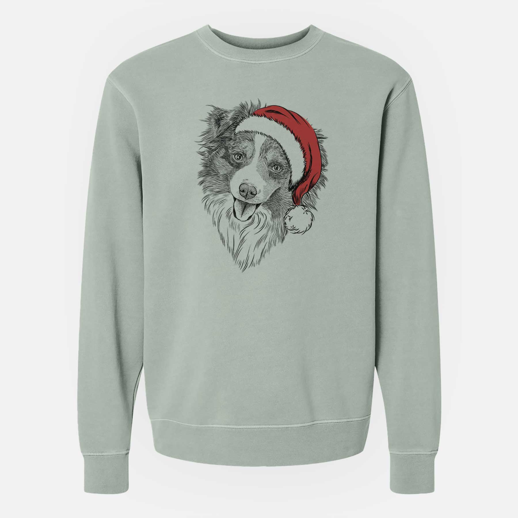 Santa Doc the Mini Aussie - Unisex Pigment Dyed Crew Sweatshirt