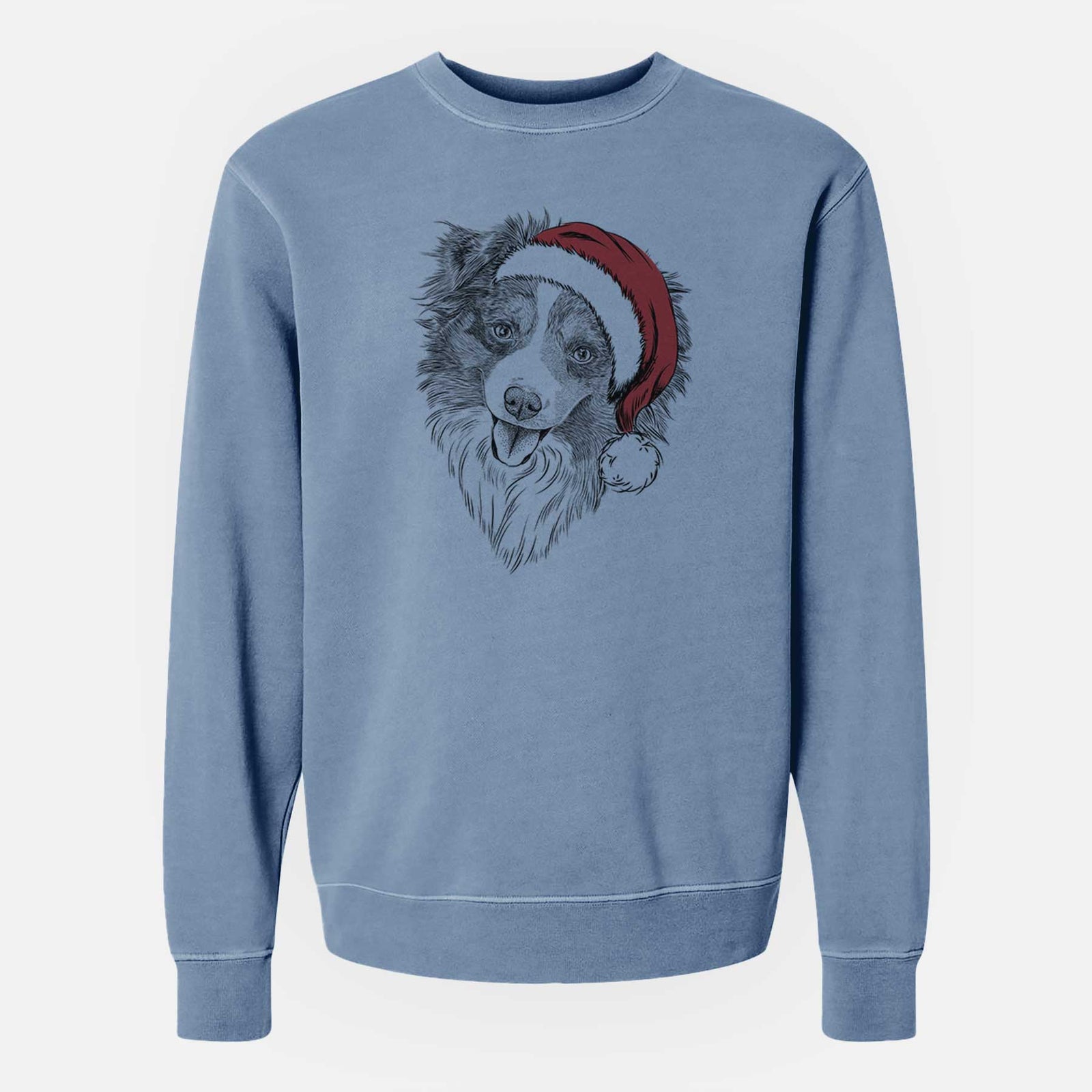 Santa Doc the Mini Aussie - Unisex Pigment Dyed Crew Sweatshirt