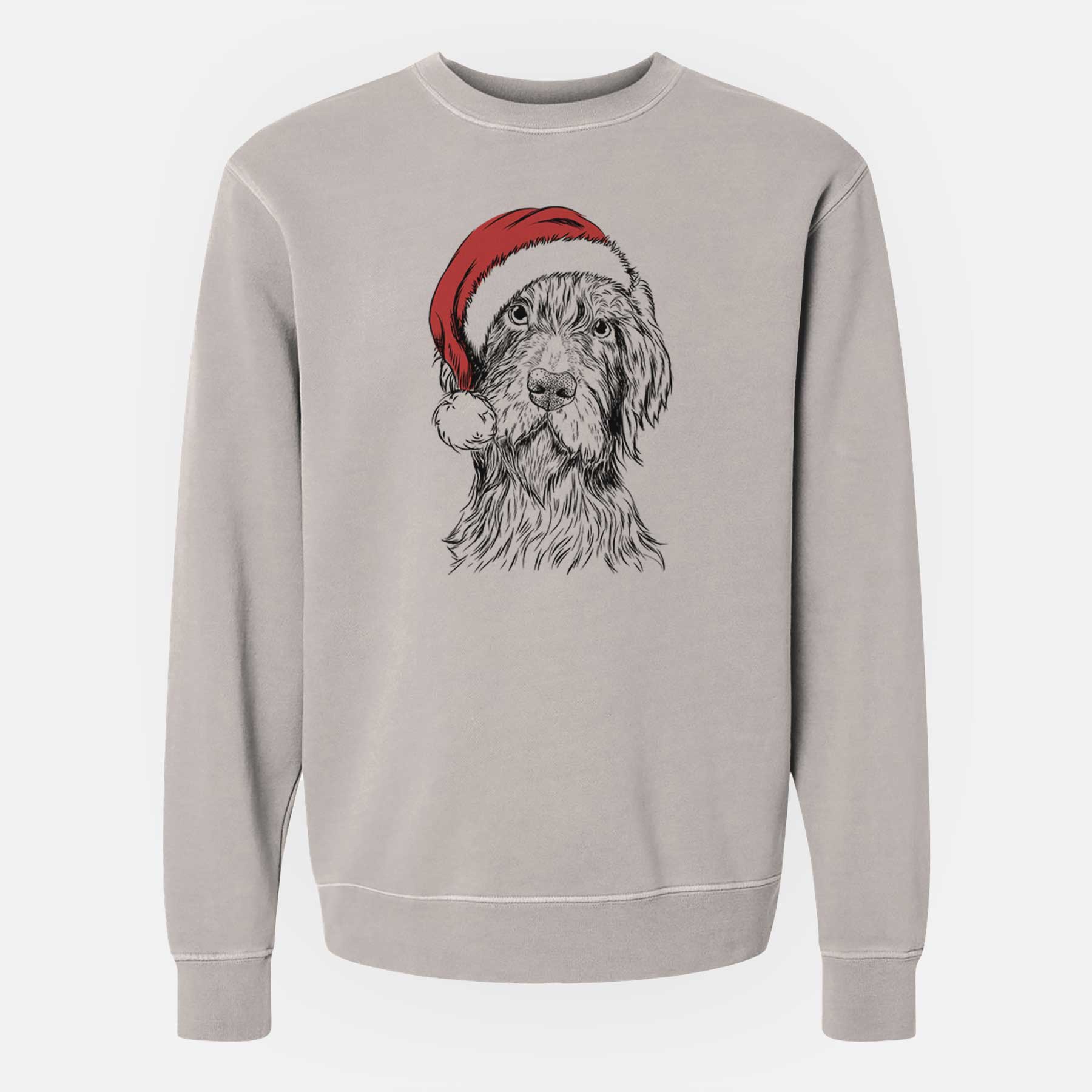 Santa Doc Holliday the Pudelpointer - Unisex Pigment Dyed Crew Sweatshirt