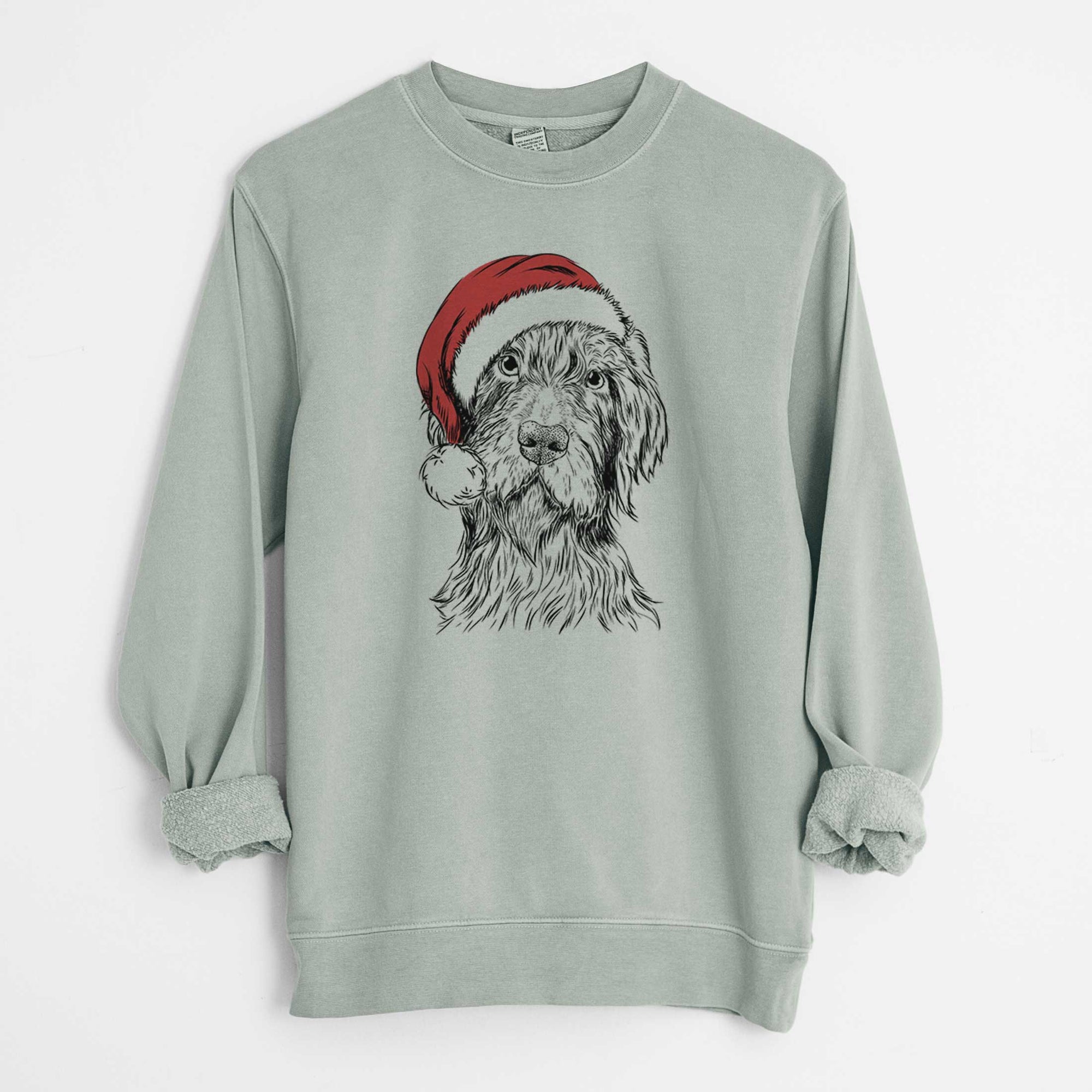 Santa Doc Holliday the Pudelpointer - Unisex Pigment Dyed Crew Sweatshirt