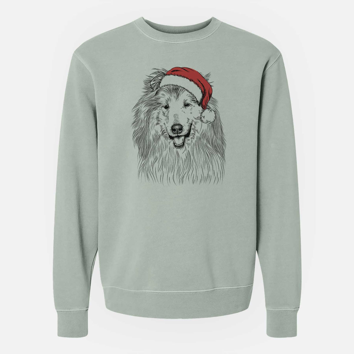 Santa Donnan the Rough Collie - Unisex Pigment Dyed Crew Sweatshirt