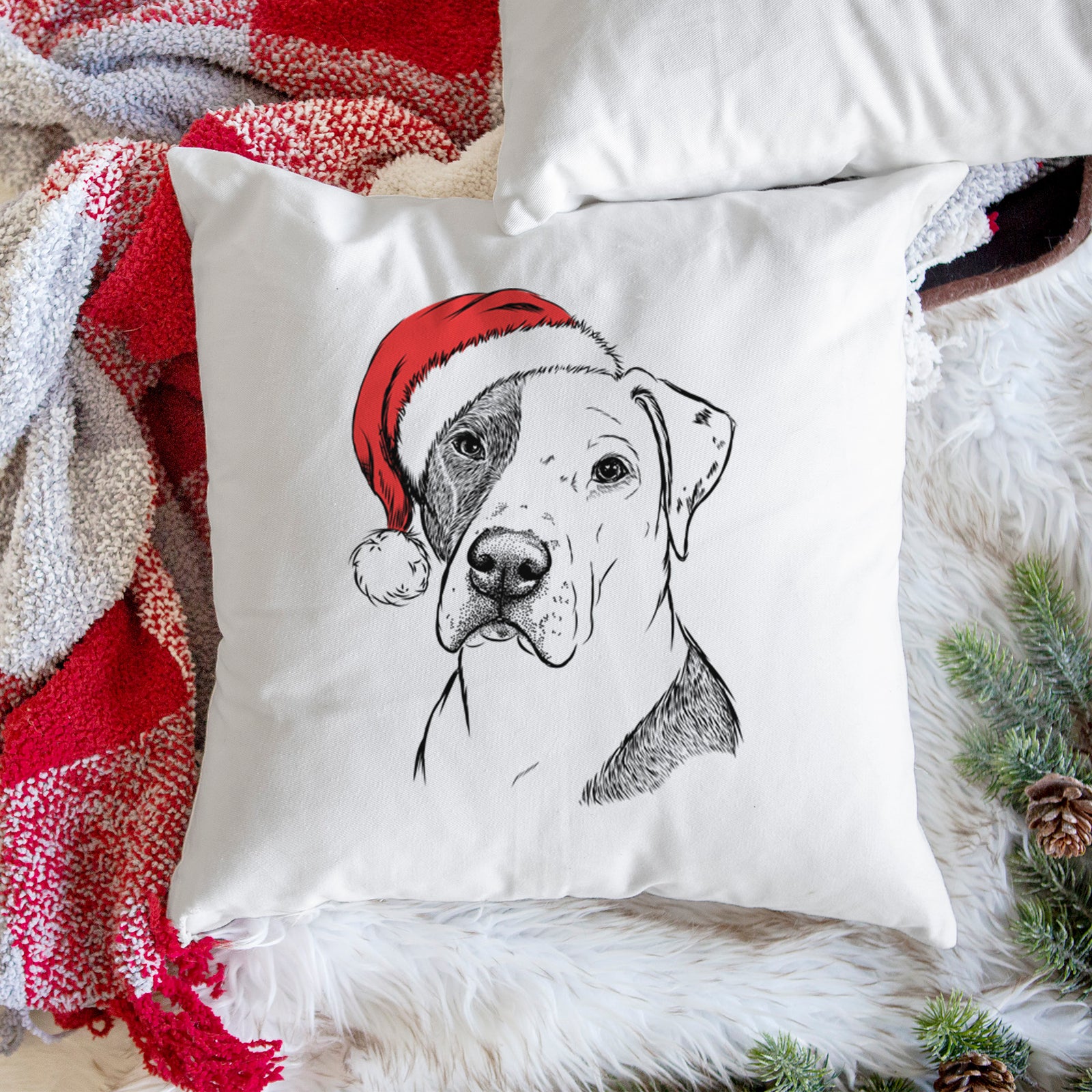Duke the American Staffordshire Terrier Mix - Throw Pillow Cover