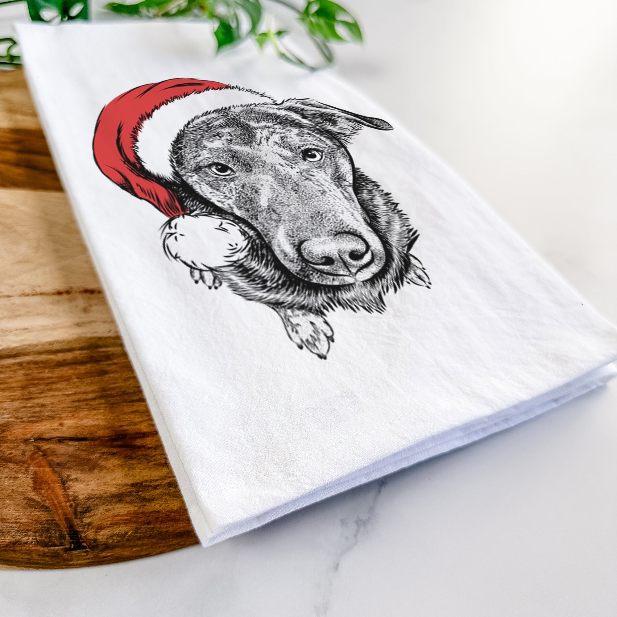 Echo the Pitbull Beagle Mix Tea Towel