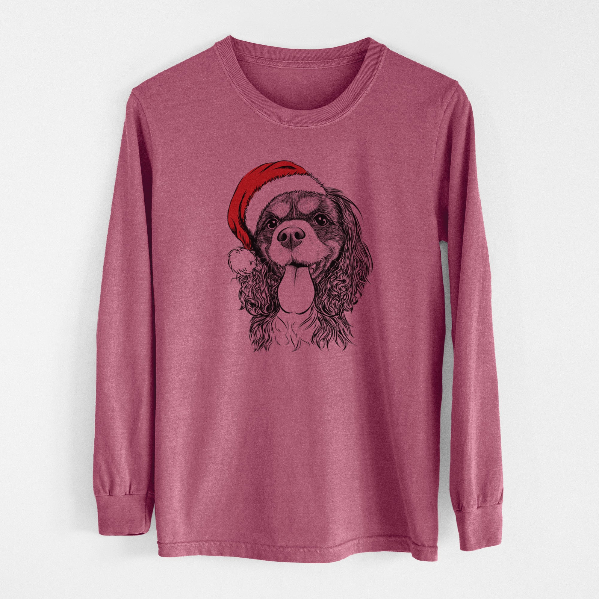 Santa Elizabeth the Cavalier King Charles Spaniel - Men's Heavyweight 100% Cotton Long Sleeve