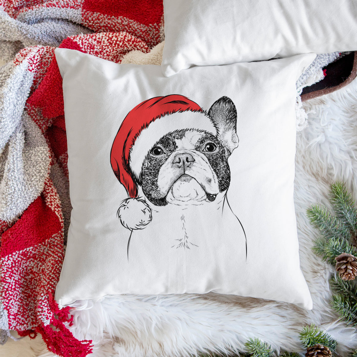 Ella the French Bulldog - Throw Pillow Cover
