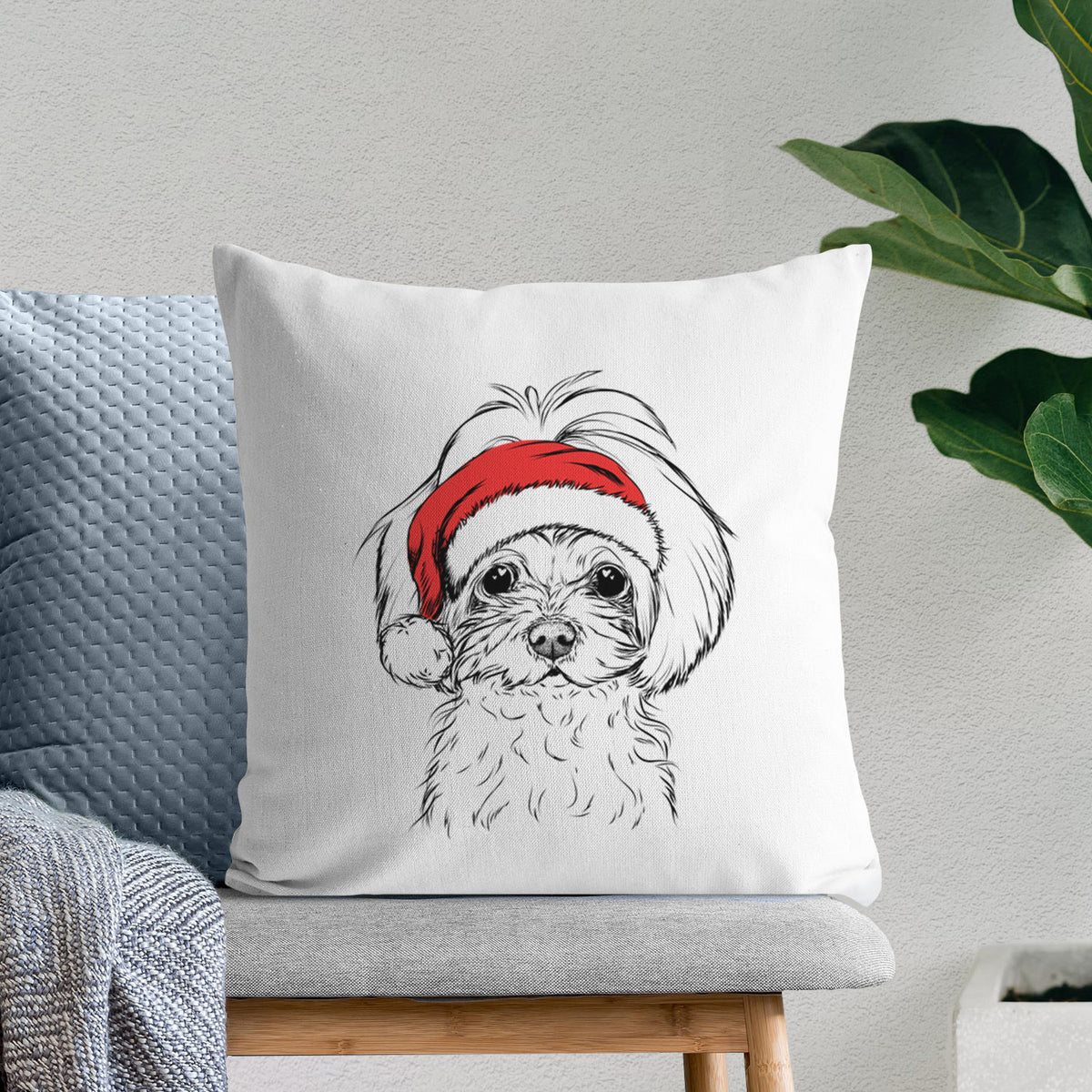 Ellie the Maltese - Throw Pillow Cover
