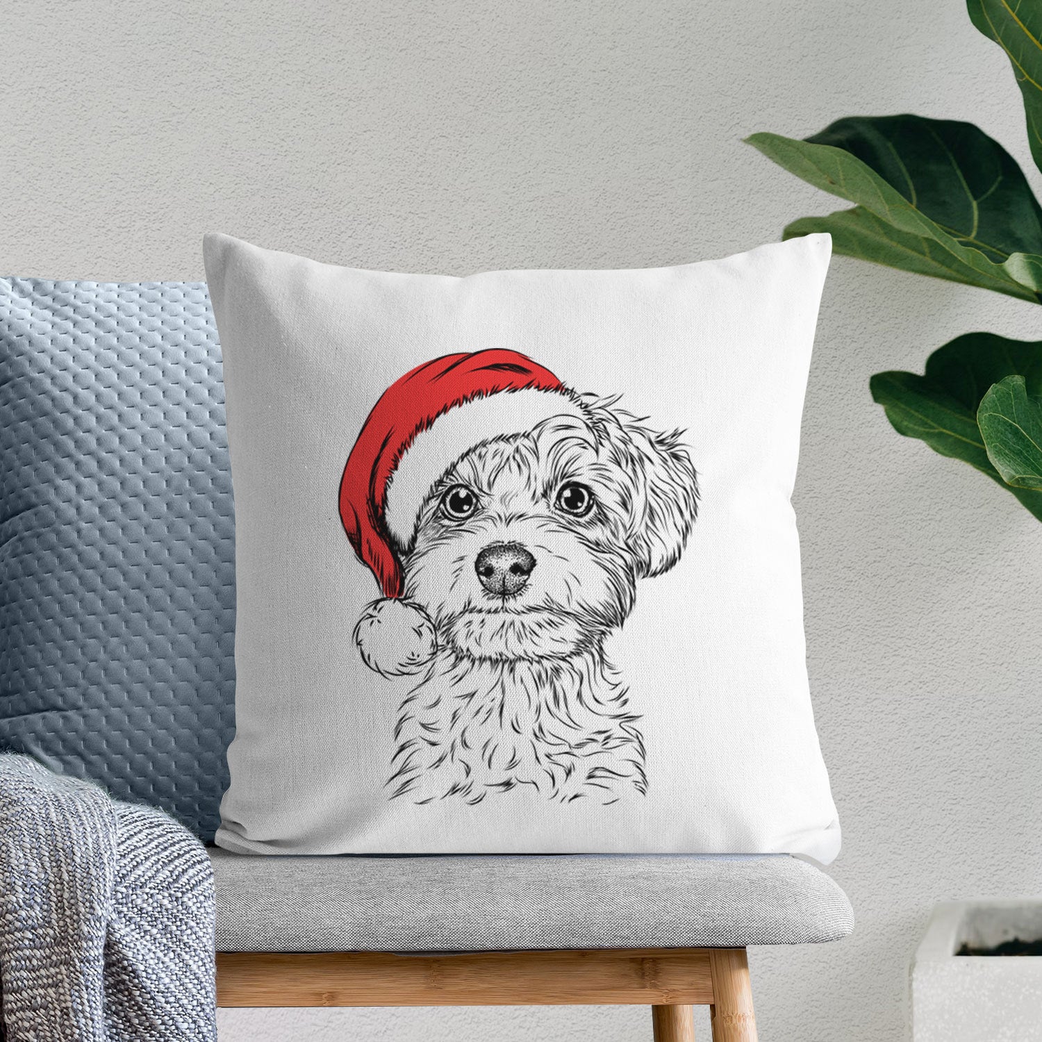 Elliott the Yorkipoo - Throw Pillow Cover