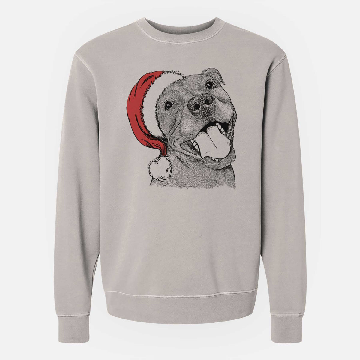 Santa Eloise the Pitbull Mix - Unisex Pigment Dyed Crew Sweatshirt