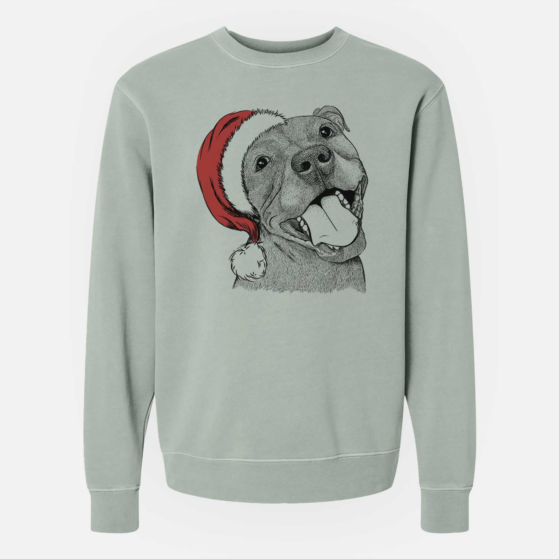 Santa Eloise the Pitbull Mix - Unisex Pigment Dyed Crew Sweatshirt