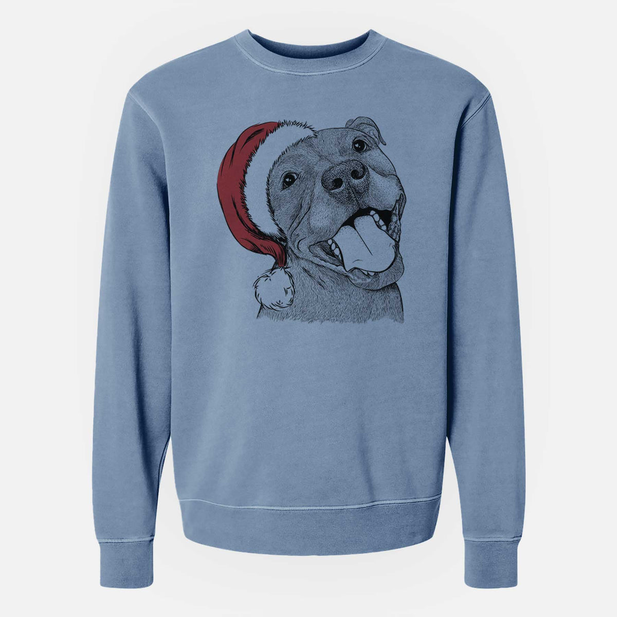Santa Eloise the Pitbull Mix - Unisex Pigment Dyed Crew Sweatshirt