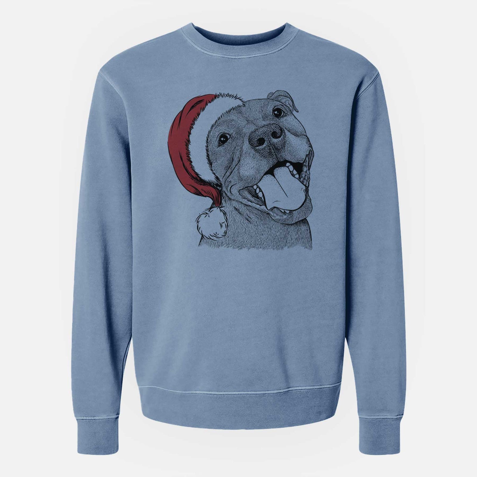Santa Eloise the Pitbull Mix - Unisex Pigment Dyed Crew Sweatshirt