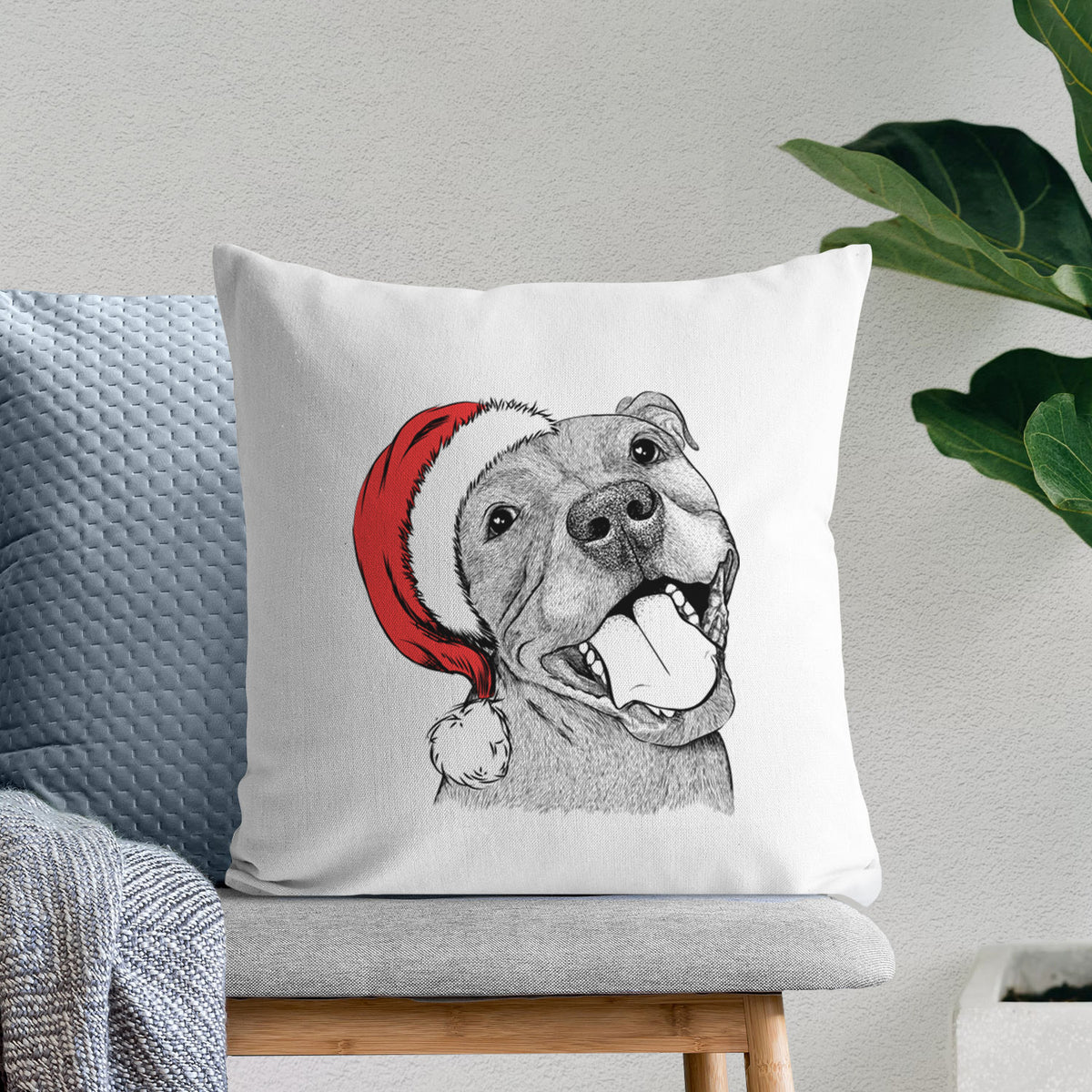 Eloise the Pitbull Mix - Throw Pillow Cover