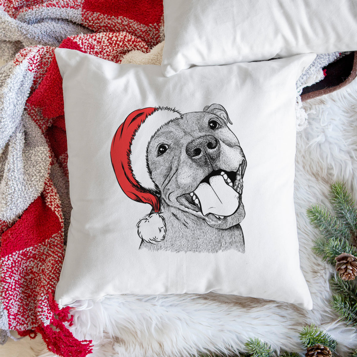 Eloise the Pitbull Mix - Throw Pillow Cover