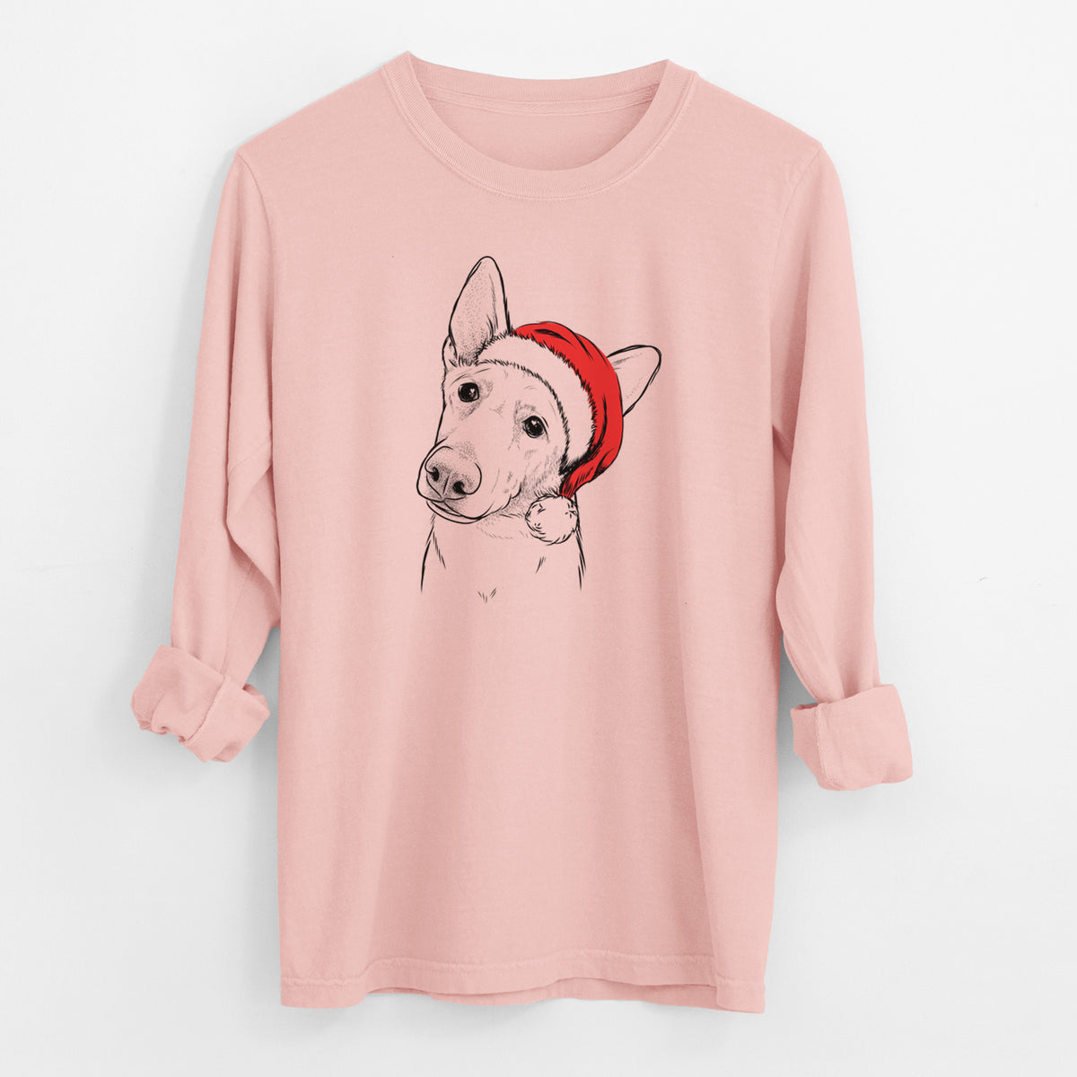 Santa Elsa the German Shepherd - Men's Heavyweight 100% Cotton Long Sleeve