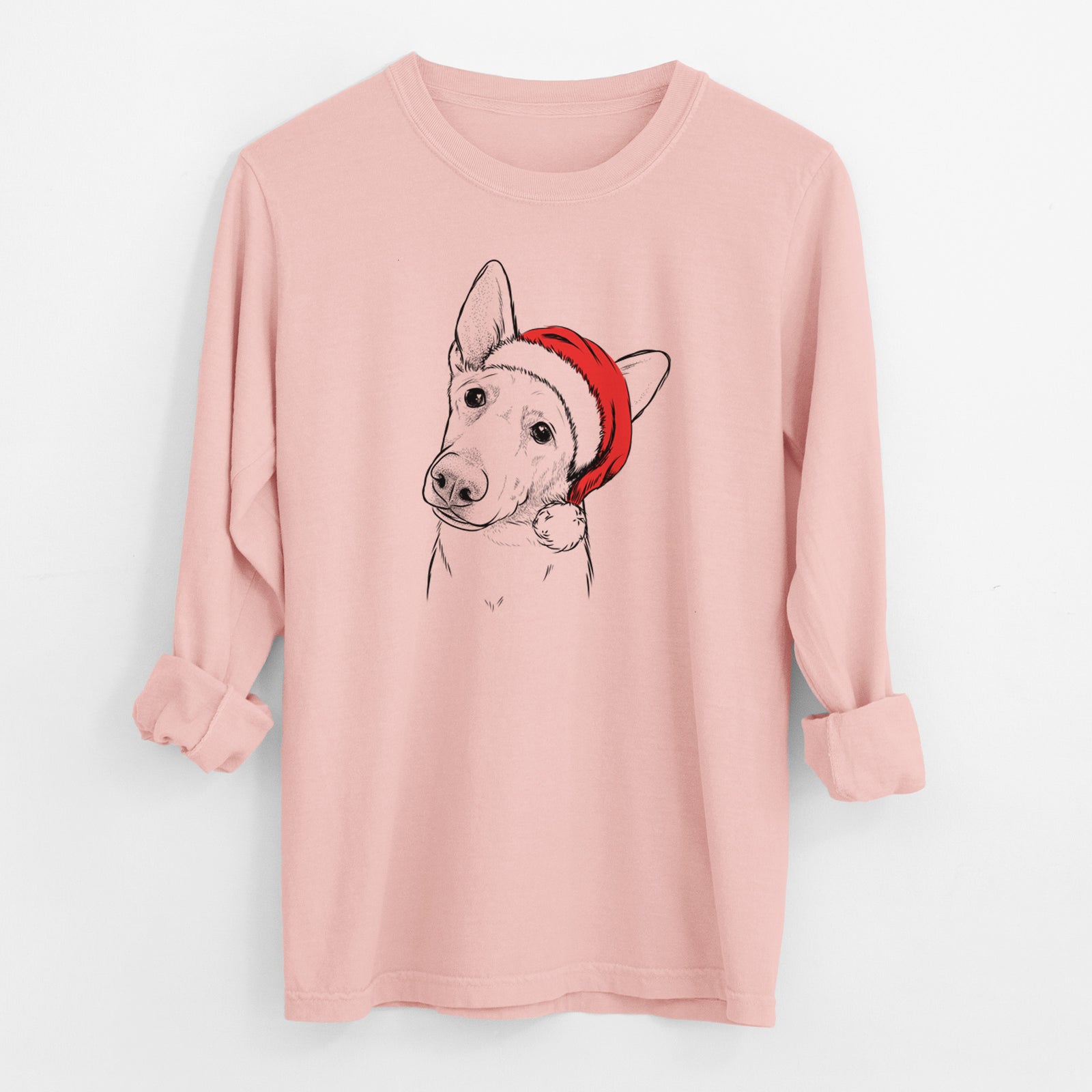 Santa Elsa the German Shepherd - Men's Heavyweight 100% Cotton Long Sleeve