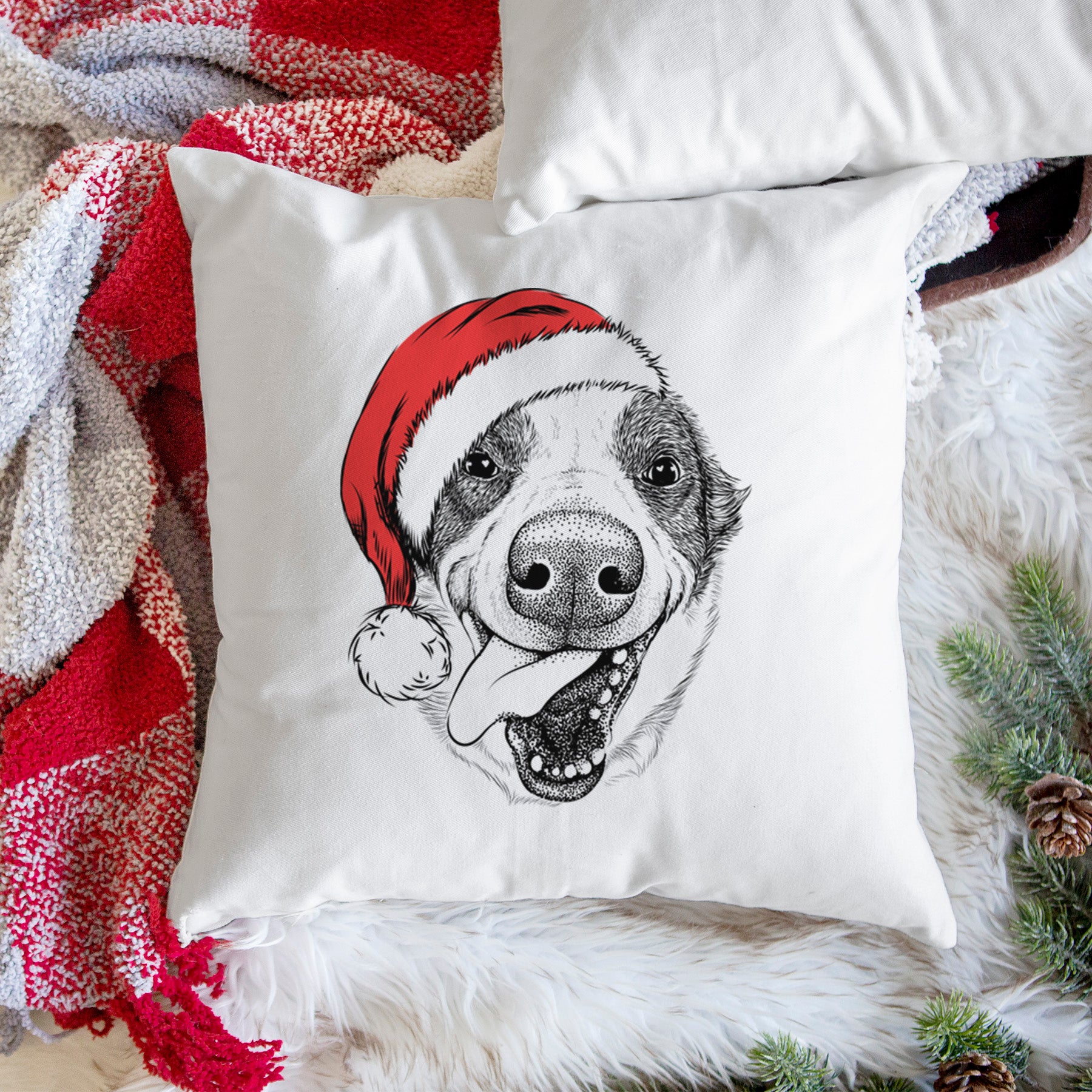 Elwood the Border Collie - Throw Pillow Cover