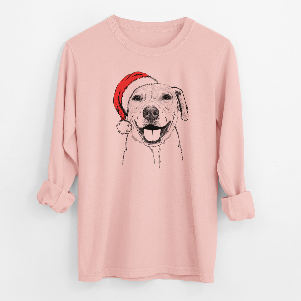 Santa Ernie the Mixed Breed - Men's Heavyweight 100% Cotton Long Sleeve