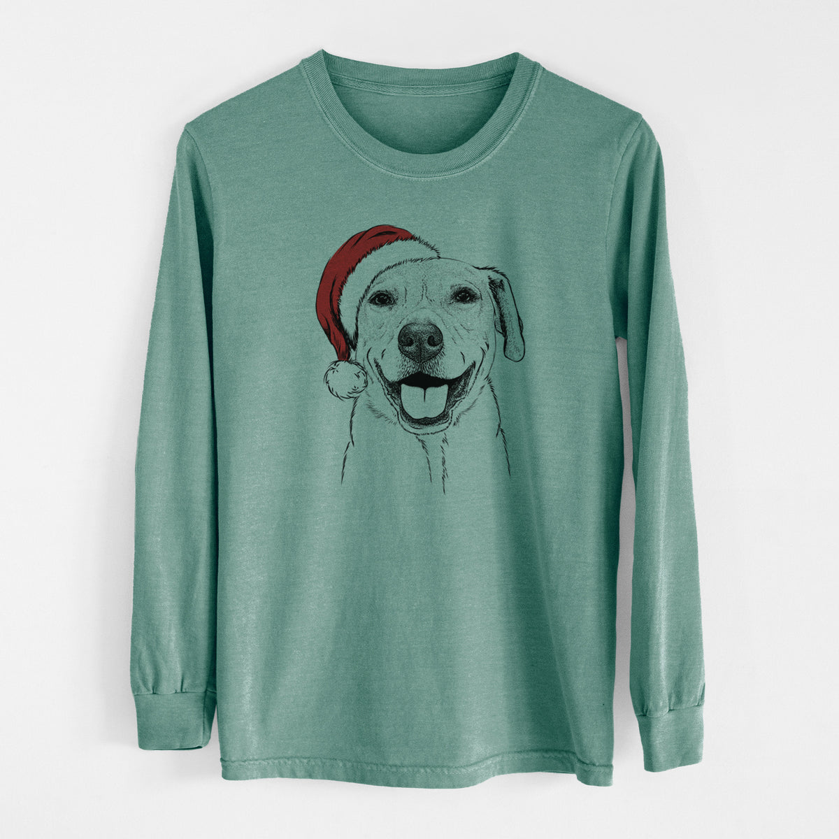 Santa Ernie the Mixed Breed - Men's Heavyweight 100% Cotton Long Sleeve