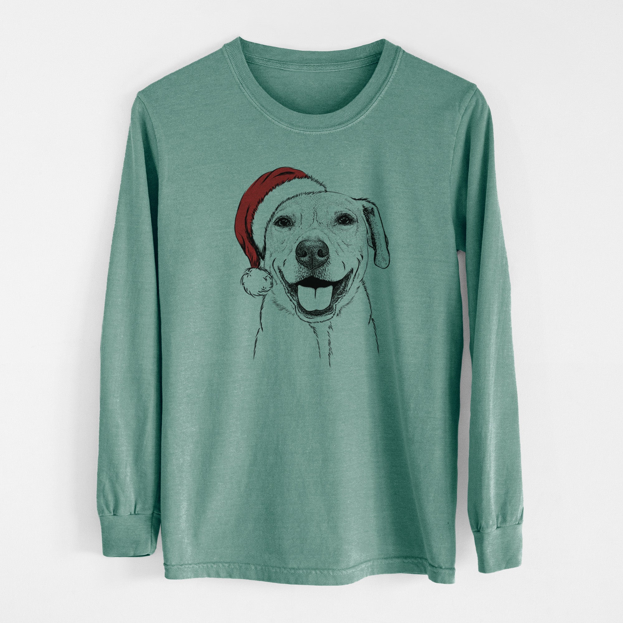 Santa Ernie the Mixed Breed - Men's Heavyweight 100% Cotton Long Sleeve