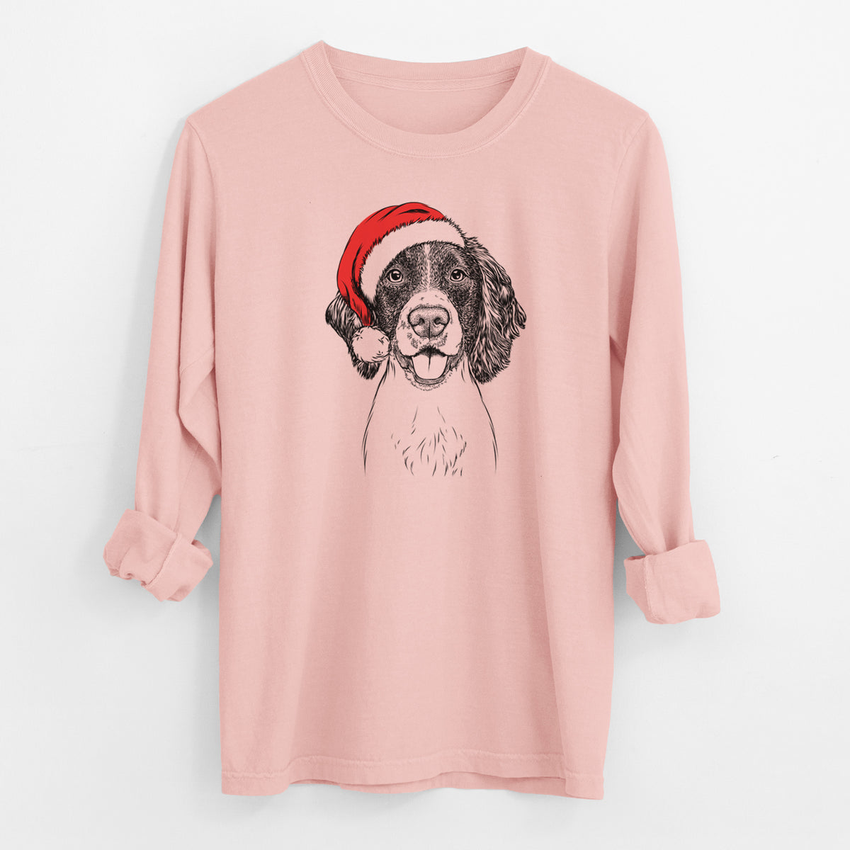 Santa Ever the English Springer Spaniel - Men's Heavyweight 100% Cotton Long Sleeve