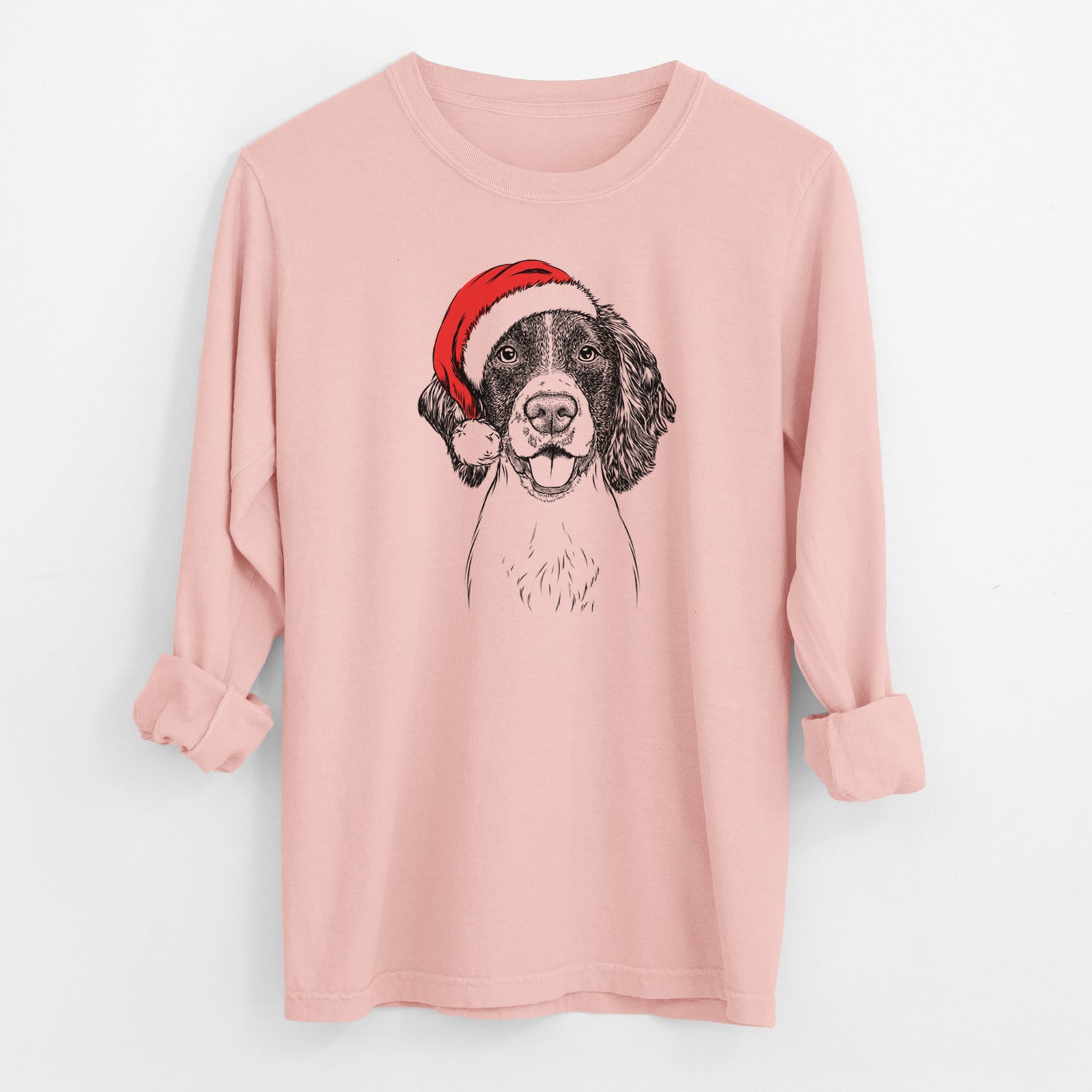 Santa Ever the English Springer Spaniel - Men's Heavyweight 100% Cotton Long Sleeve