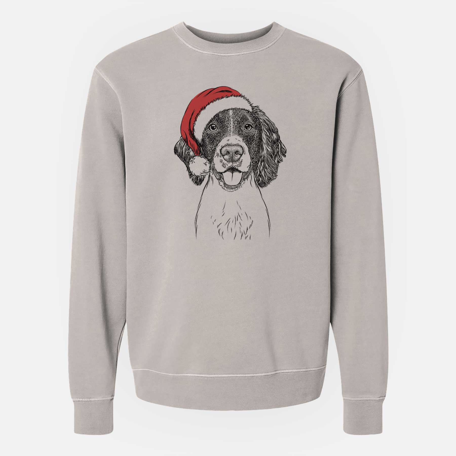 Santa Ever the English Springer Spaniel - Unisex Pigment Dyed Crew Sweatshirt