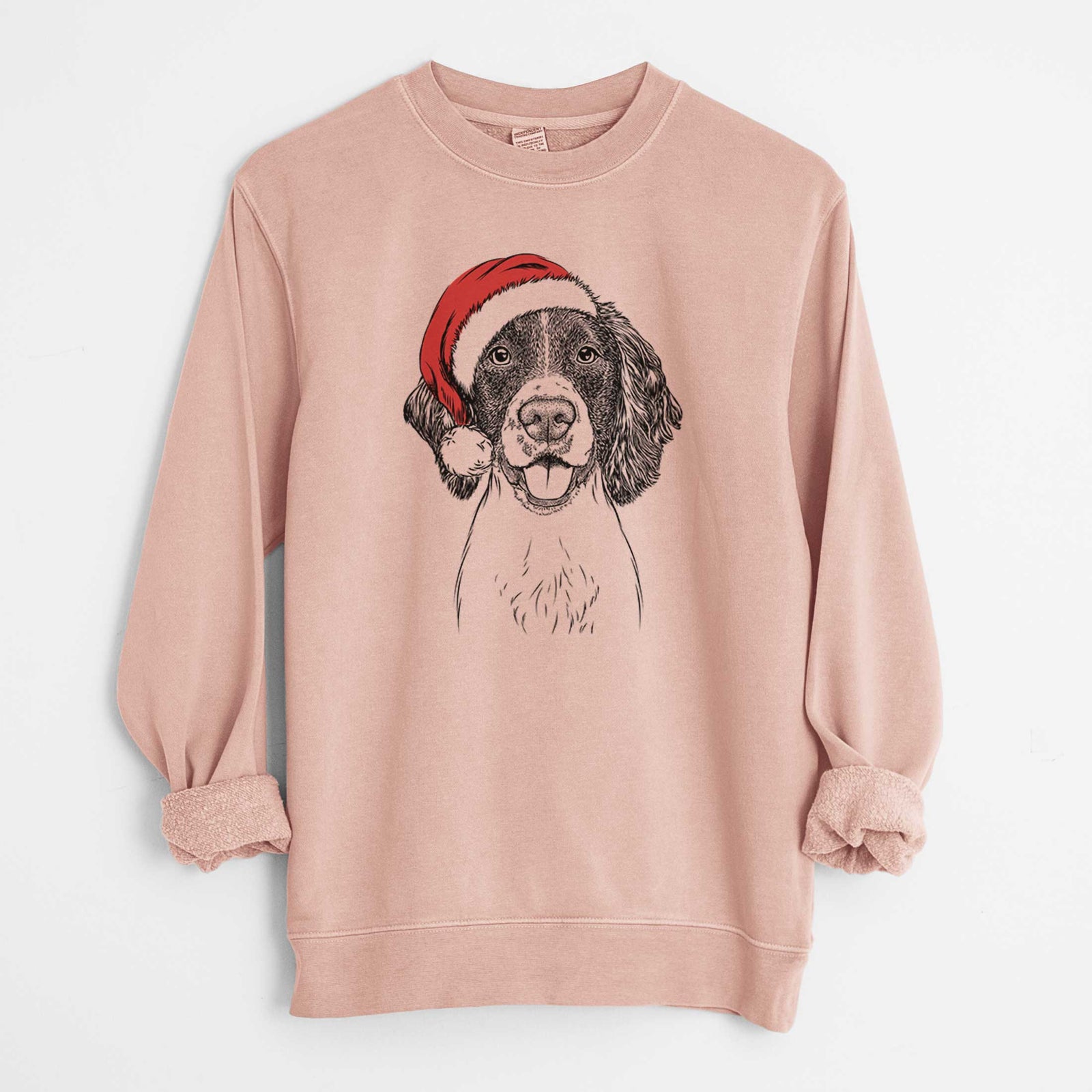 Santa Ever the English Springer Spaniel - Unisex Pigment Dyed Crew Sweatshirt
