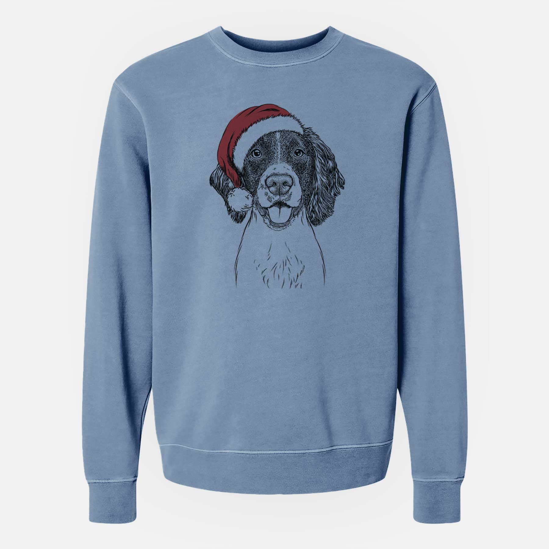 Santa Ever the English Springer Spaniel - Unisex Pigment Dyed Crew Sweatshirt