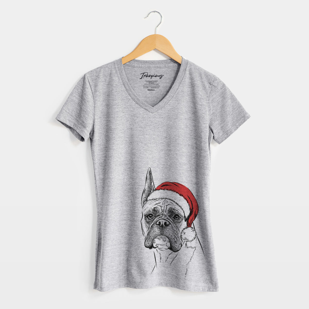 Santa Ezra the Boxer - Women's Perfect V-neck Shirt