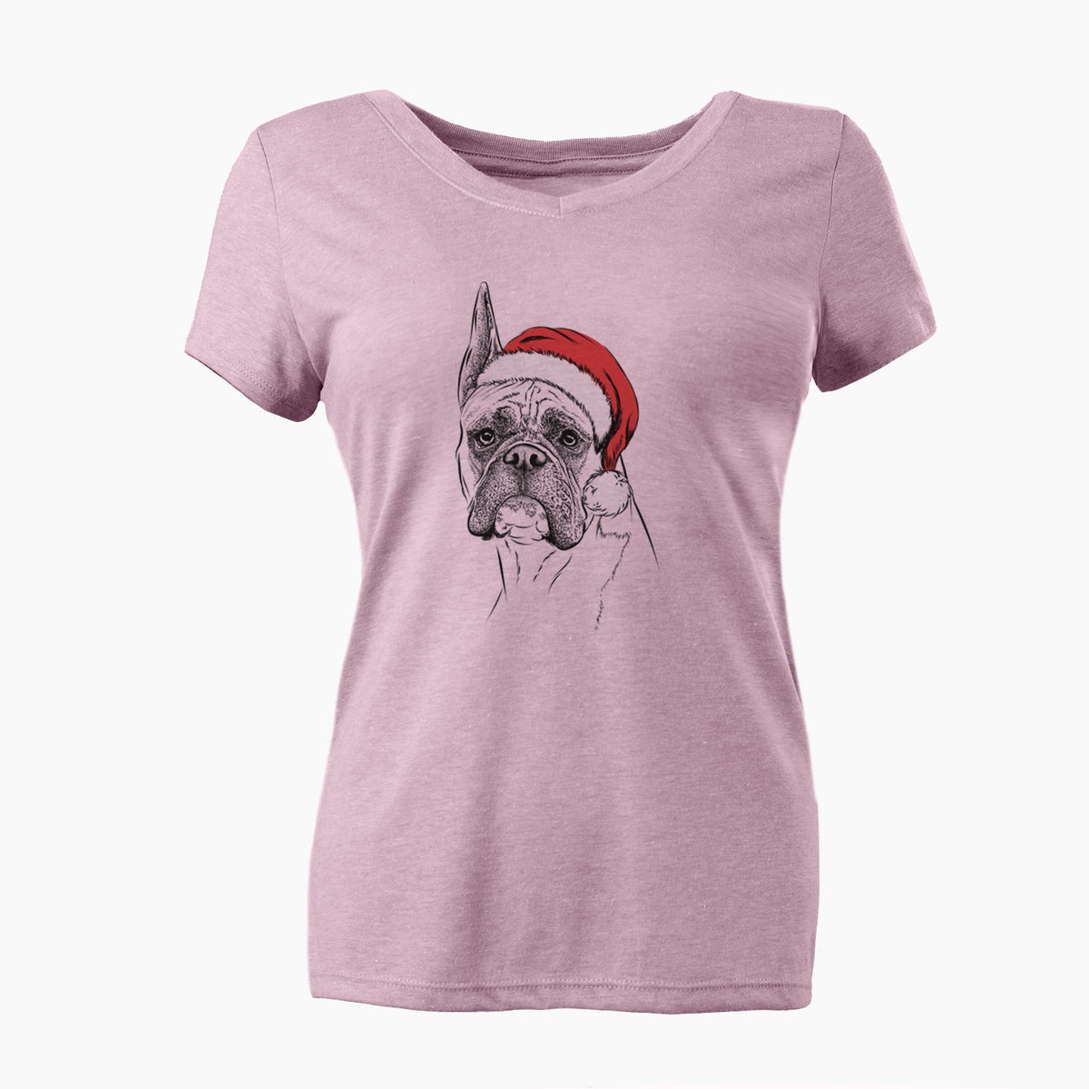 Santa Ezra the Boxer - Women's Perfect V-neck Shirt