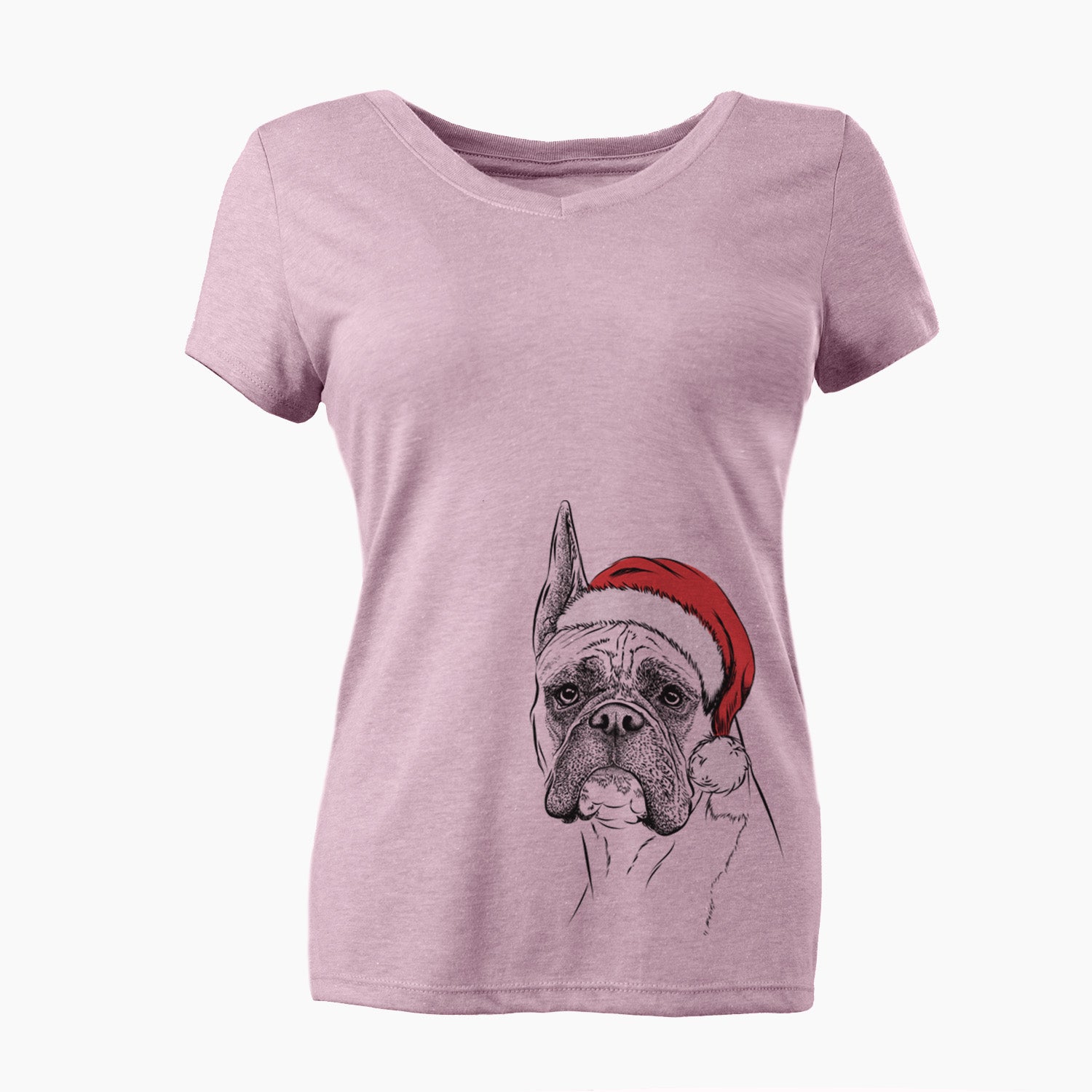 Santa Ezra the Boxer - Women's Perfect V-neck Shirt