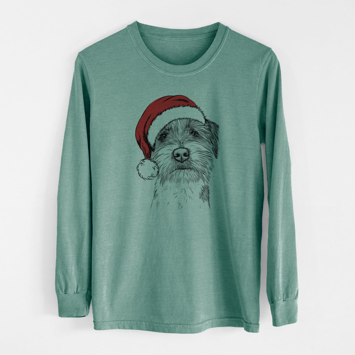Santa Feis the Parson Russell Terrier - Men's Heavyweight 100% Cotton Long Sleeve
