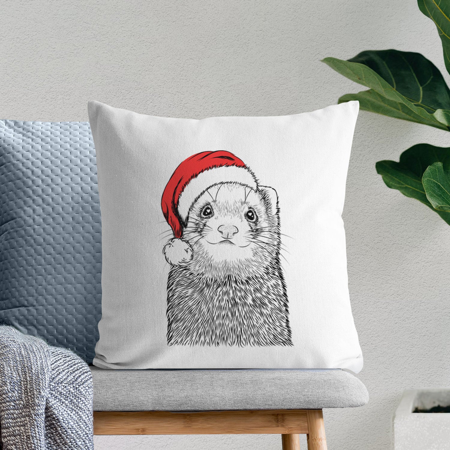 Fig the Ferret - Throw Pillow Cover