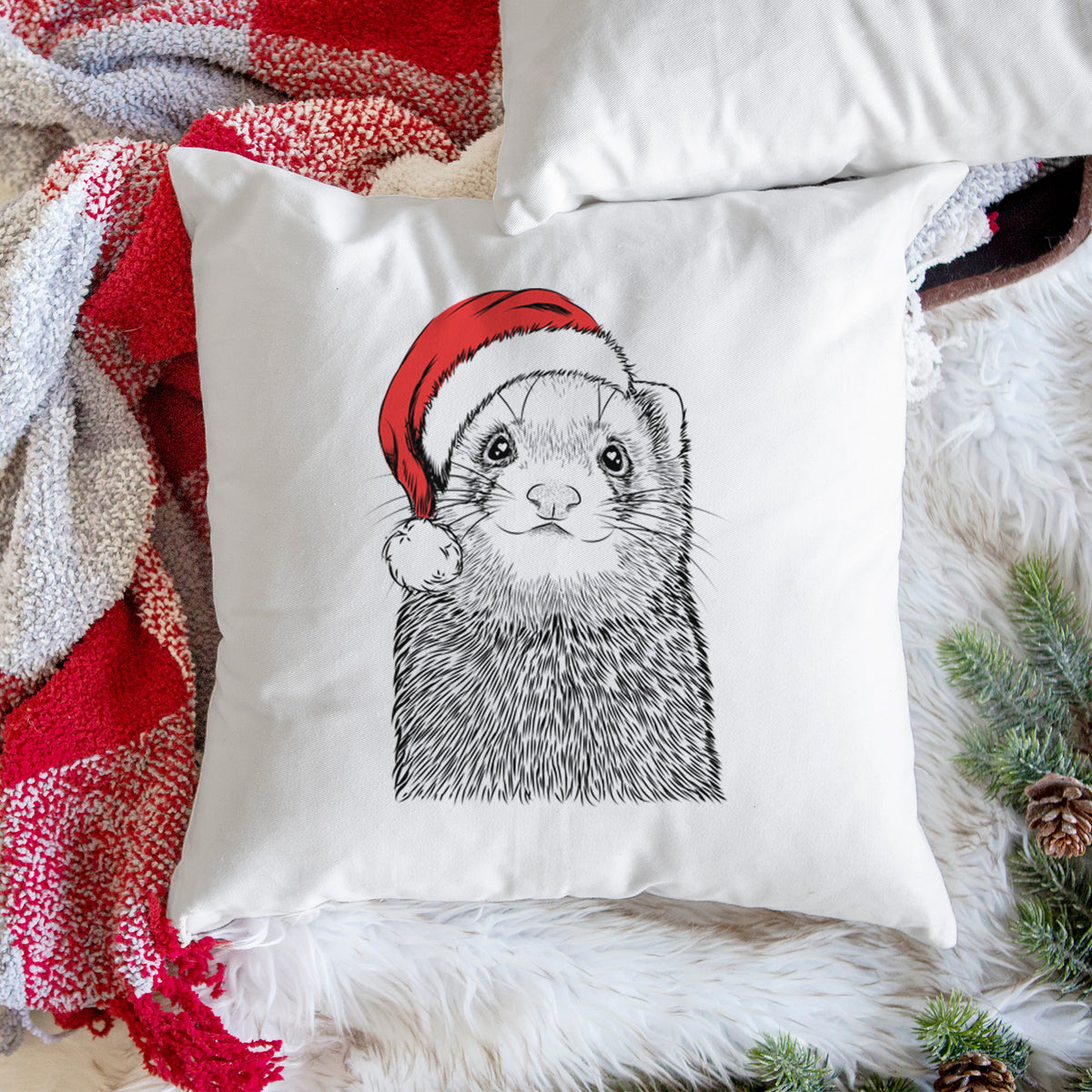 Fig the Ferret - Throw Pillow Cover