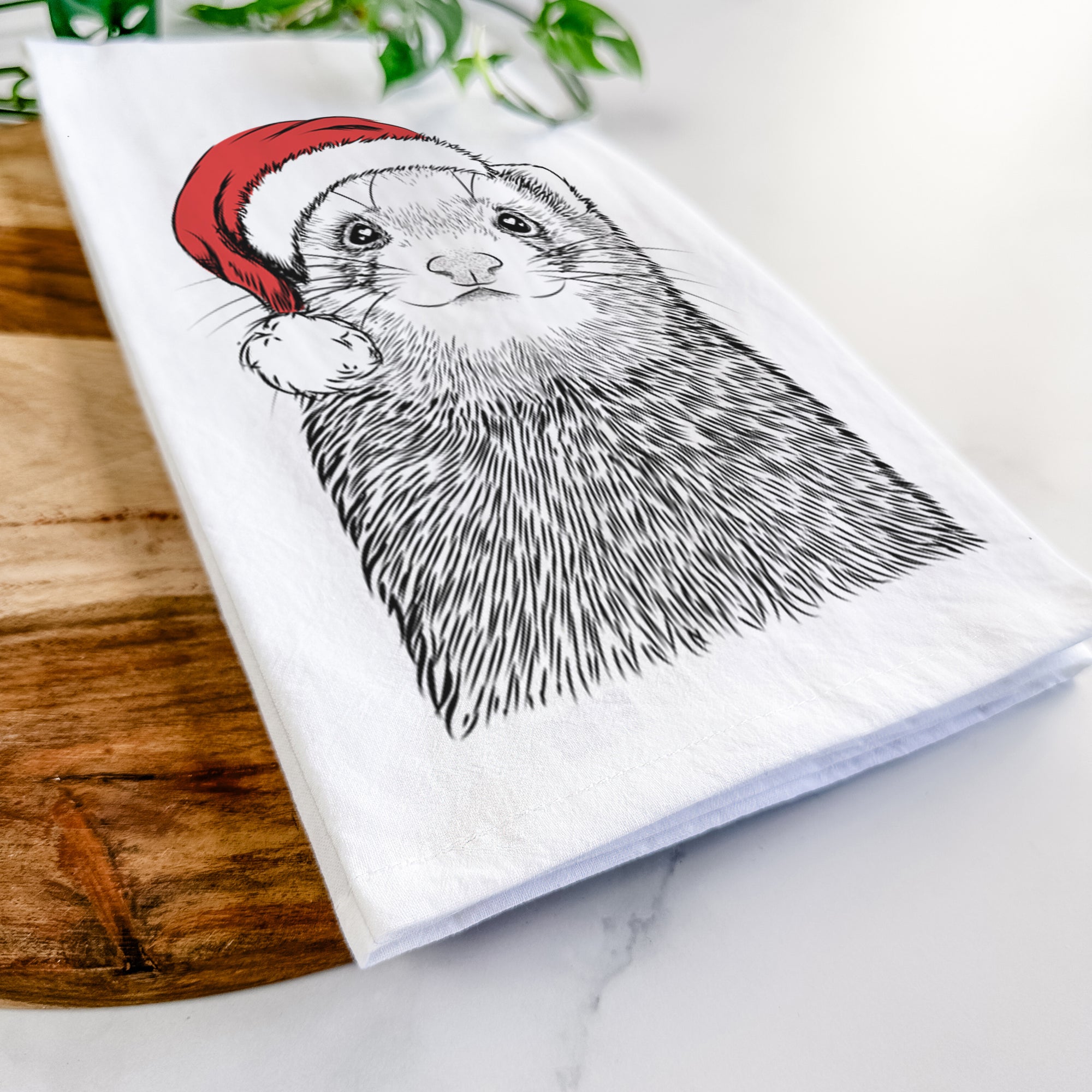 Fig the Ferret Tea Towel