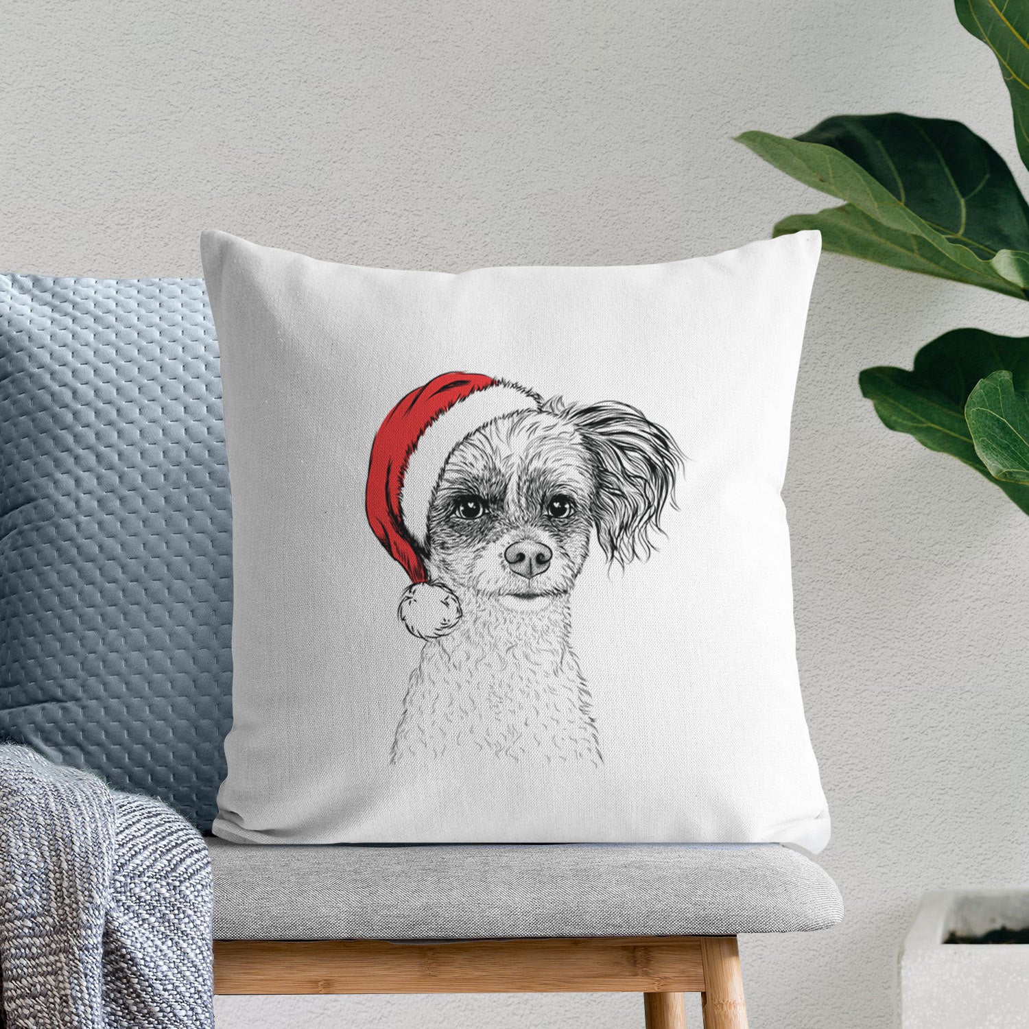 Finley the Papillon Mix - Throw Pillow Cover