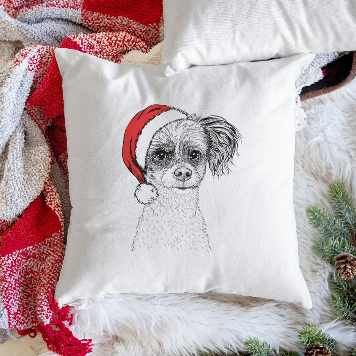 Finley the Papillon Mix - Throw Pillow Cover