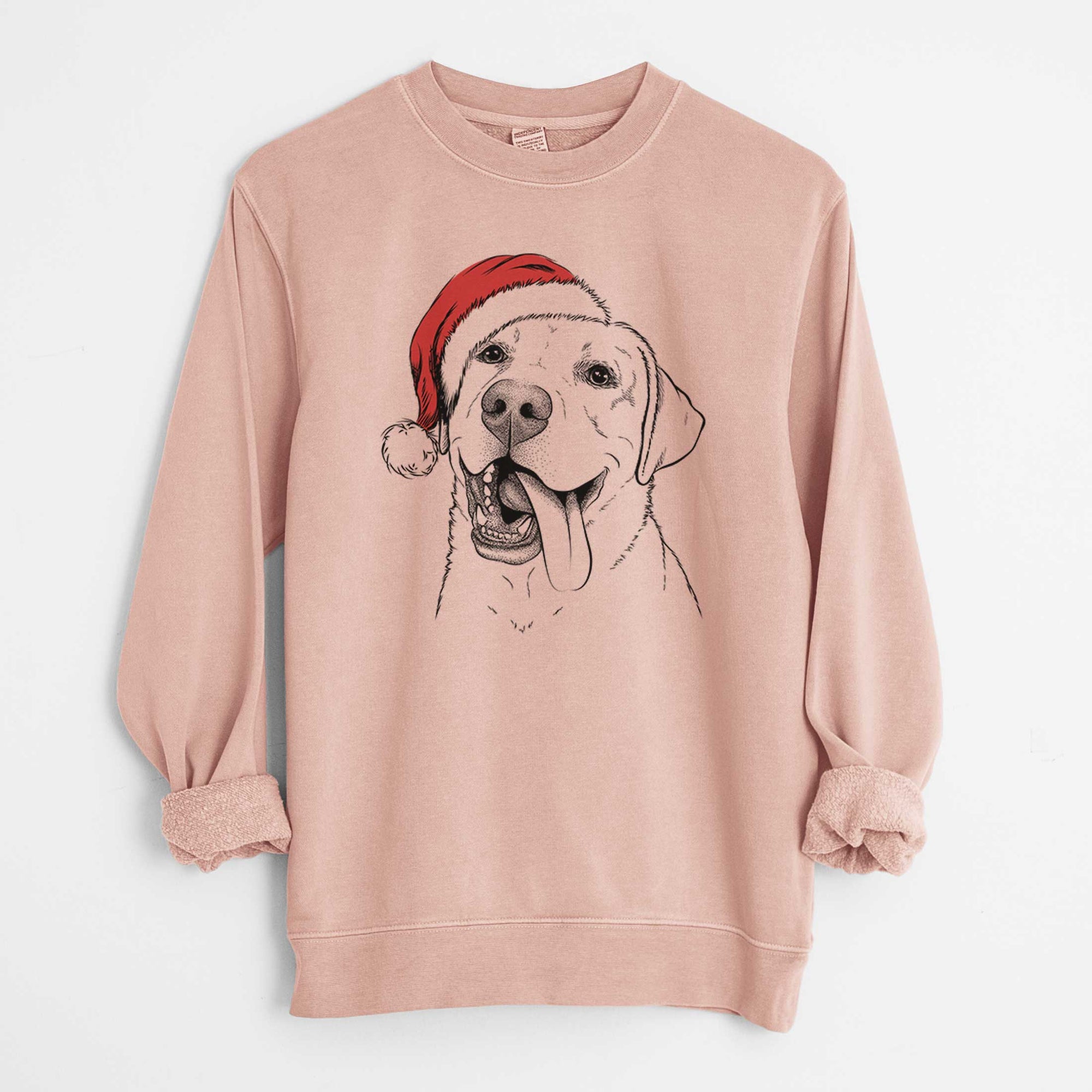 Santa Finn the Labrador Retriever - Unisex Pigment Dyed Crew Sweatshirt