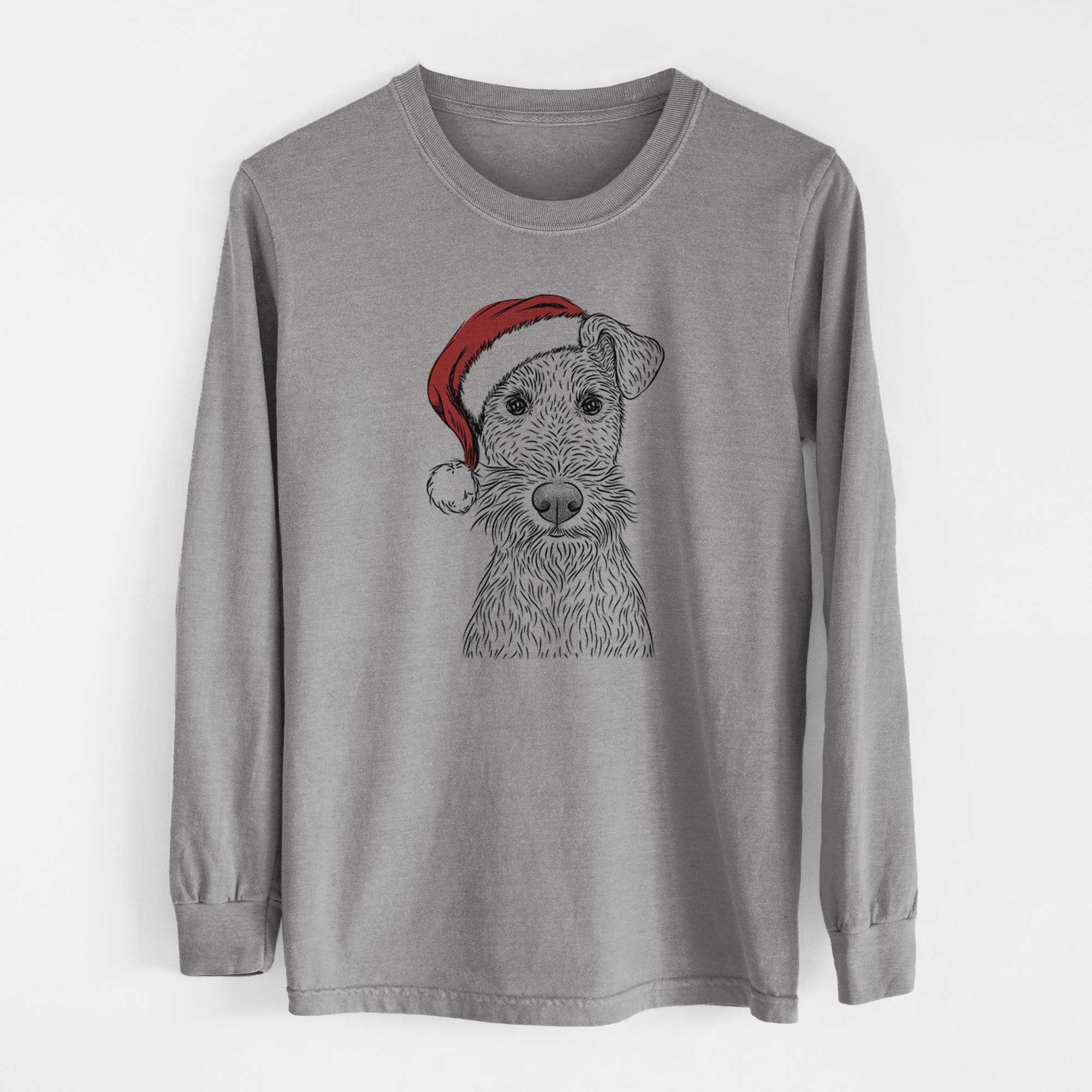 Santa Fitz the Wire Fox Terrier - Men's Heavyweight 100% Cotton Long Sleeve