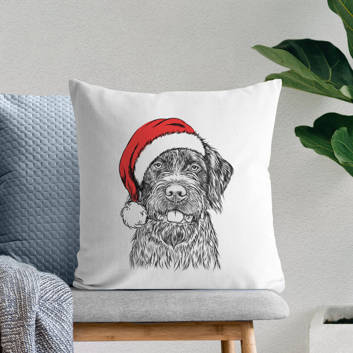 Fletcher the Wirehaired Pointing Griffon - Throw Pillow Cover