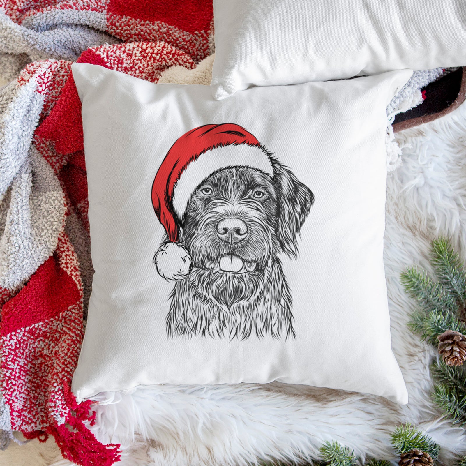 Fletcher the Wirehaired Pointing Griffon - Throw Pillow Cover