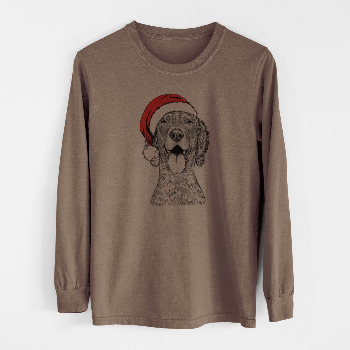 Santa Freddy the English Setter - Men's Heavyweight 100% Cotton Long Sleeve