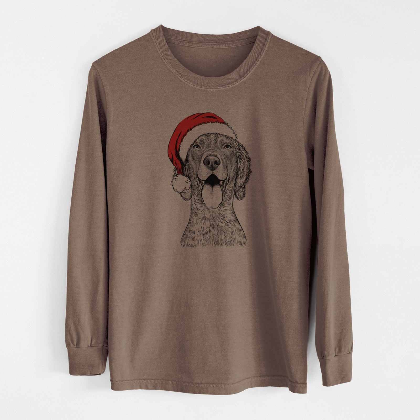 Santa Freddy the English Setter - Men's Heavyweight 100% Cotton Long Sleeve
