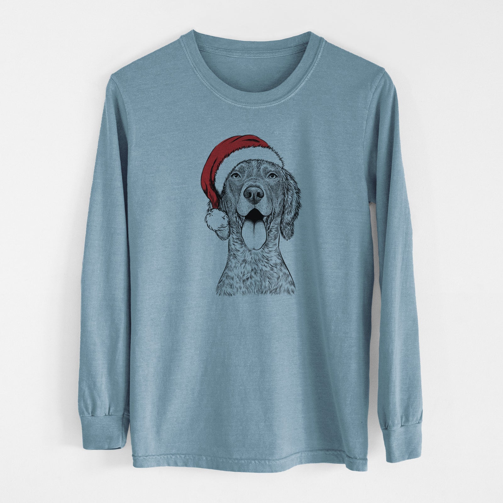 Santa Freddy the English Setter - Men's Heavyweight 100% Cotton Long Sleeve