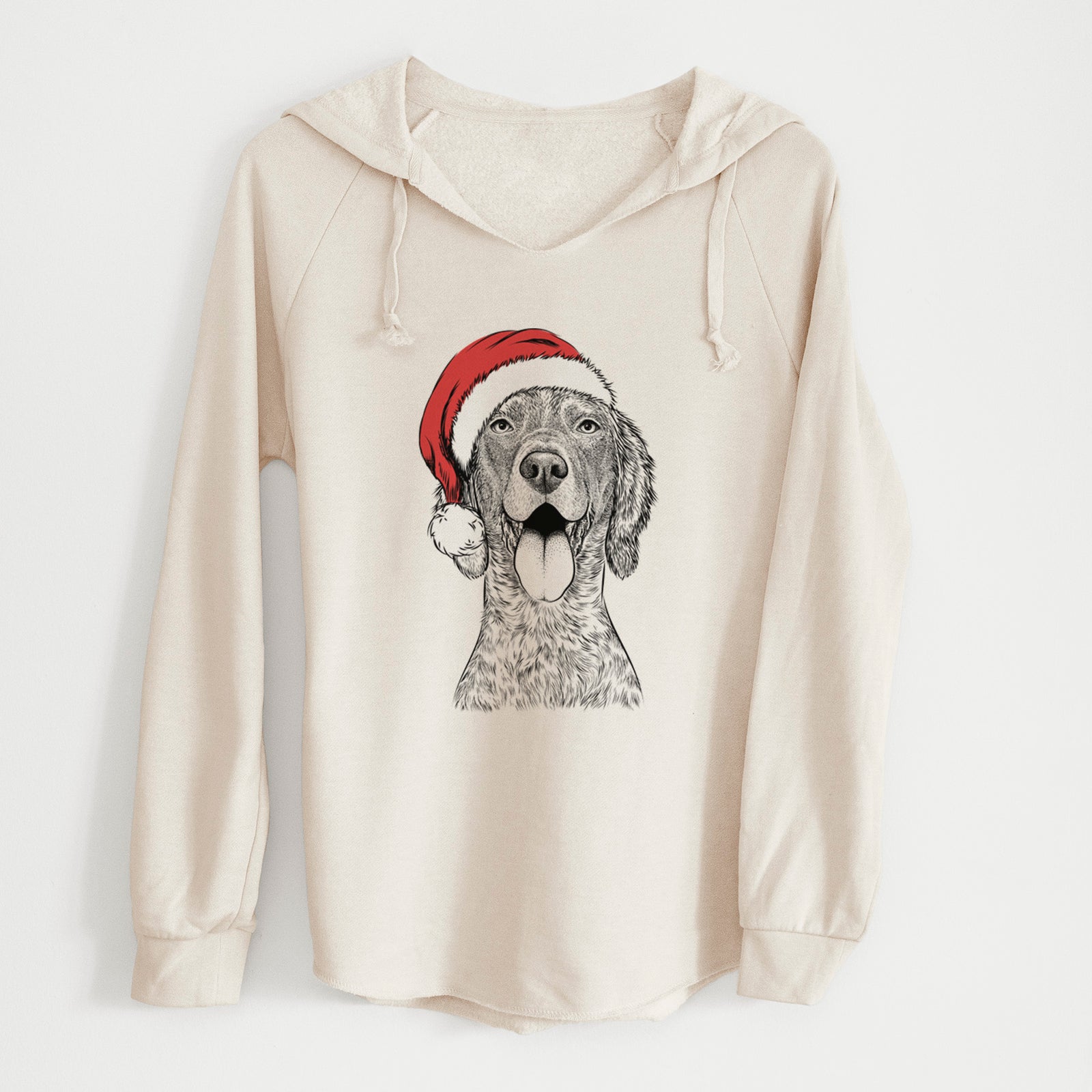 Santa Freddy the English Setter - Cali Wave Hooded Sweatshirt