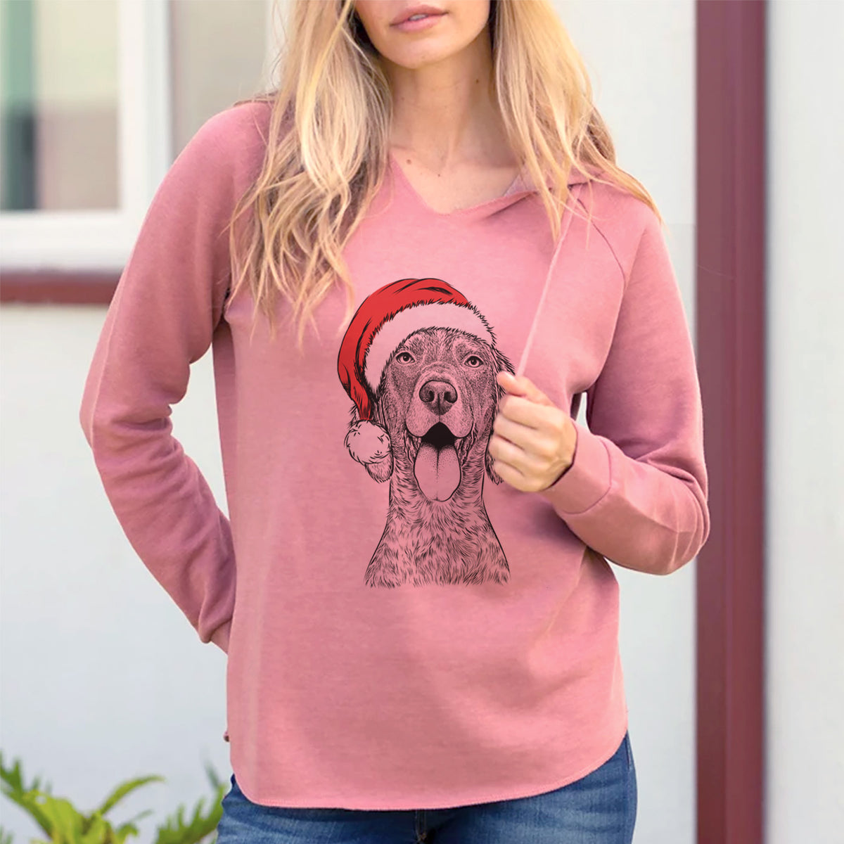 Santa Freddy the English Setter - Cali Wave Hooded Sweatshirt