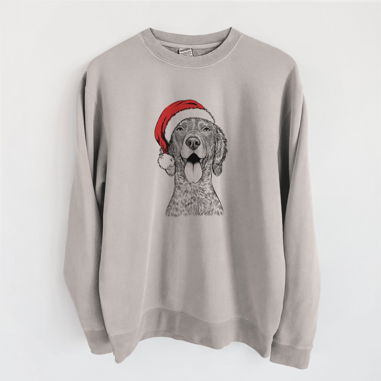 Santa Freddy the English Setter - Unisex Pigment Dyed Crew Sweatshirt